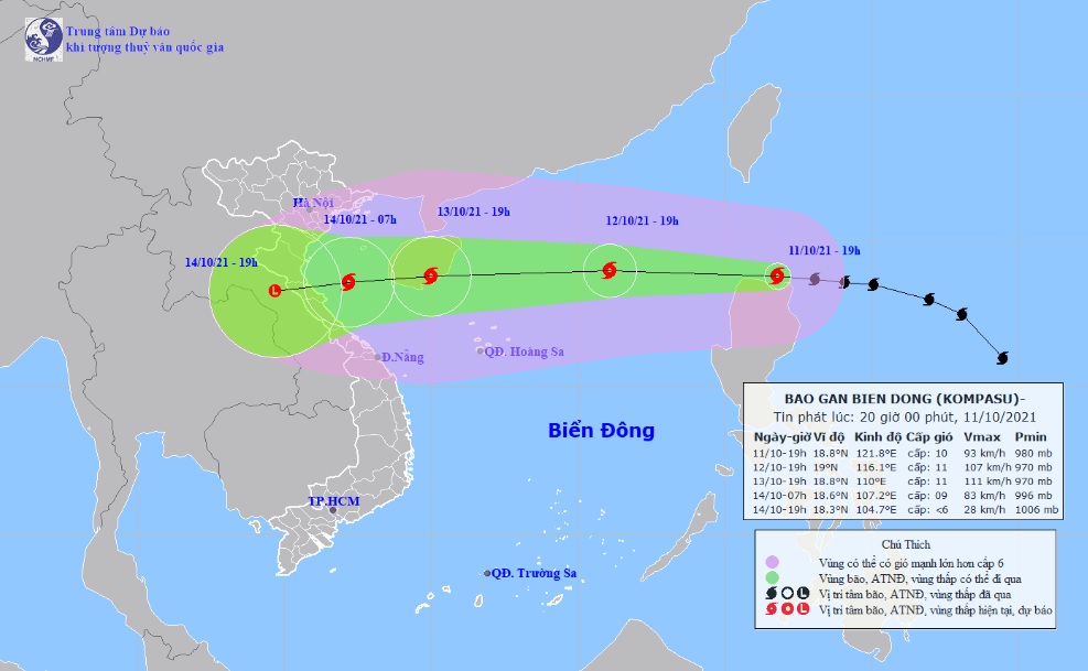 dem nay 11 10 bao Kompasu di vao Bien dong bao kompasu