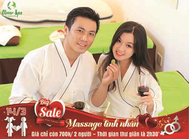 Clover Spa khuyen mai khung cho le 83 va Valentine trang 14321221212